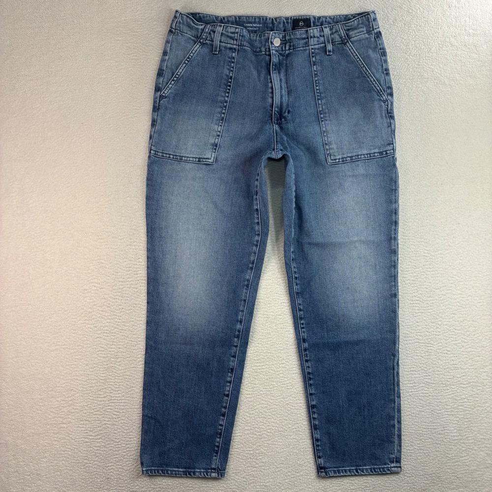 Adriano Goldschmied Caden Fatigue Pants Women 32x27 Blue Fade High Rise Straight